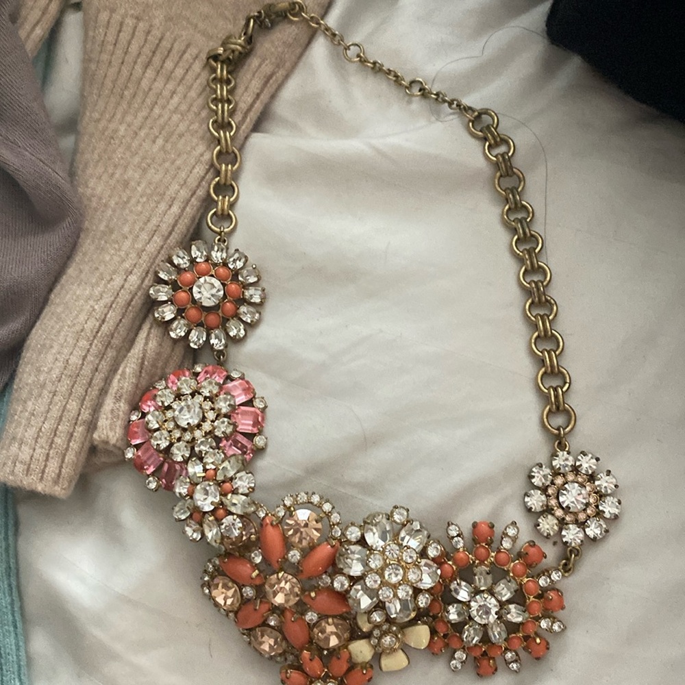 Jcrew necklace orange and gold